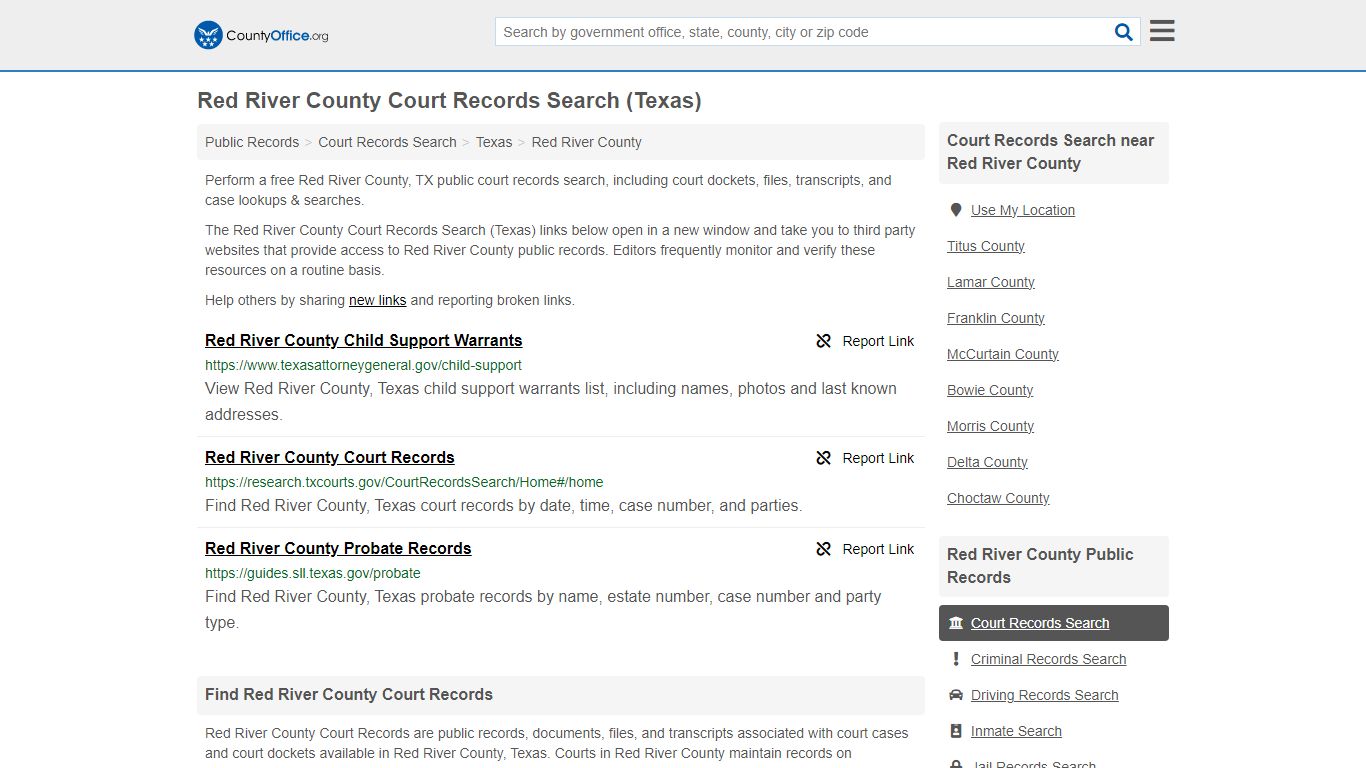 Red River County Court Records Search (Texas) - County Office